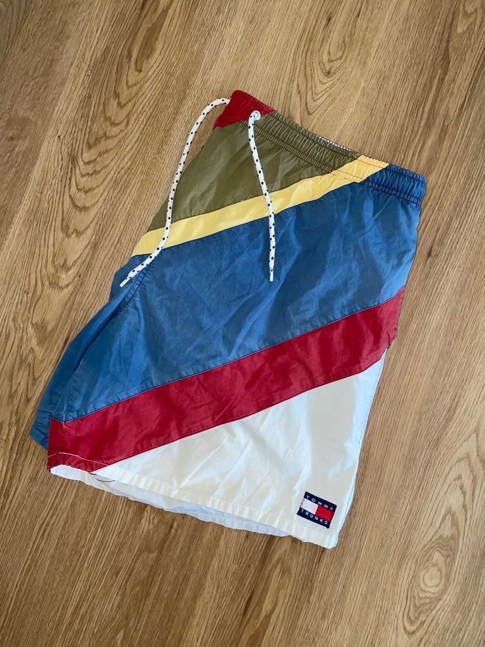 Vintage Tommy Hilfiger Men’s Colorblock Swim Trunks